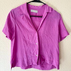 Everlane Women's The Clean Silk Short-Sleeve Notch Shirt (not sold anymore)